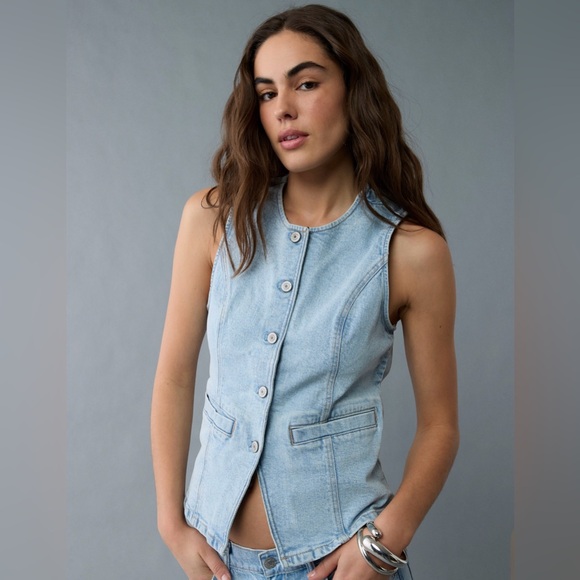 American Eagle Outfitters Jackets & Blazers - NWT American Eagle Outfitters Light Blue Denim Vest